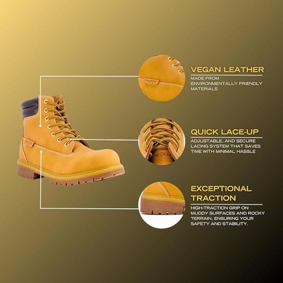 Nautica Men's Pattox Smooth Combat Work Boots SZ 13: NWT/ NO BOX - Picture 9 of 16